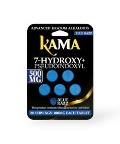 Kama 7 Hydroxy + Pseudoindoxyl Chewable Tablets Black Blue Razz 100mg Per Tablet
